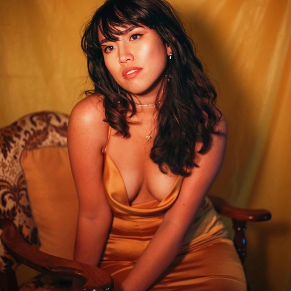 Boohoo Satin Cowl Neck Fishtail Midi Dress - Picture 2 of 5